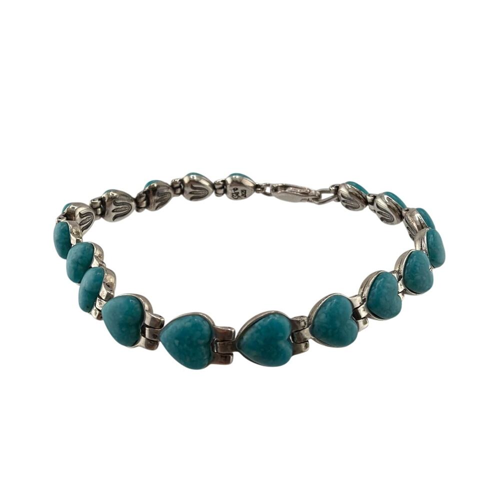 Vintage Carolyn Pollack Southwest Sterling Silver Reversible Turquoise Bracelet